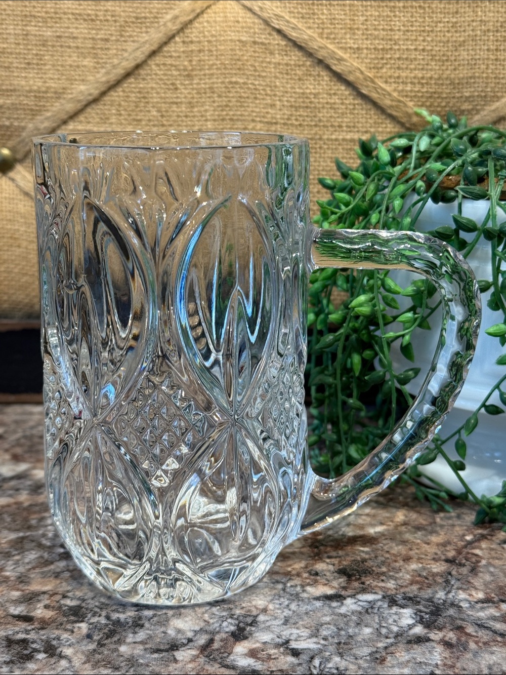 Crystal Mug with Textured Pattern